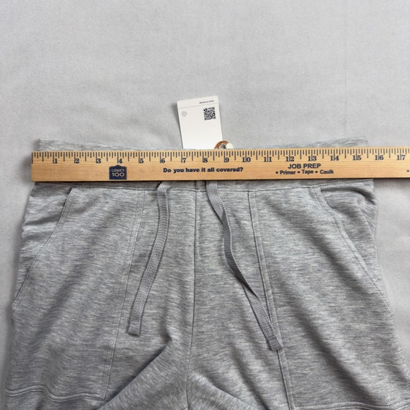 Quince SuperSoft Fleece Cropped Wide Leg Pants Heather Grey Medium NWT LB19583 - Picture 6 of 11